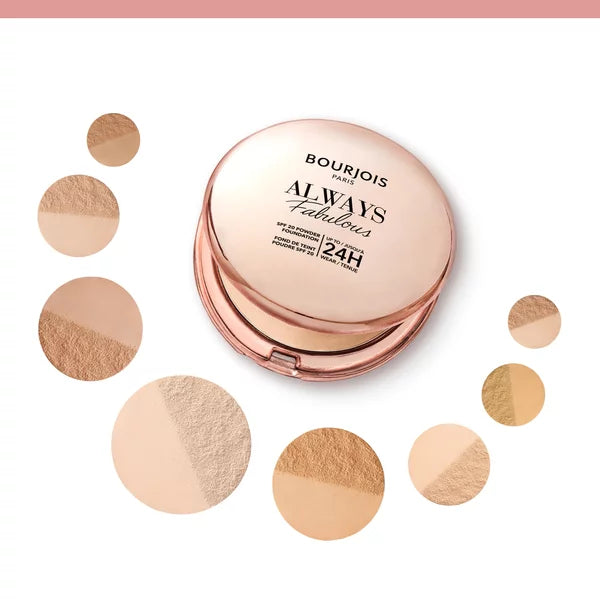 Base de Maquillage en Poudre Bourjois Always Fabulous Nº 300 Rose Sand Nº 300-Rose Sand Spf 20 7 g