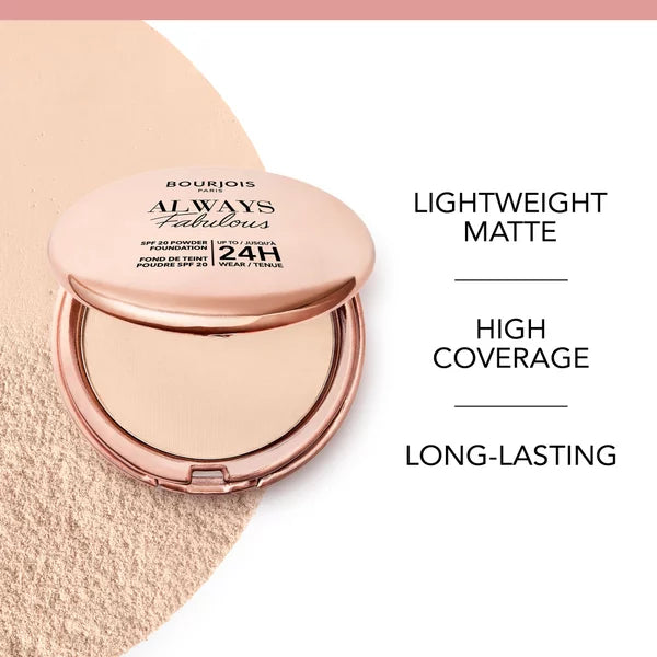 Base de Maquillage en Poudre Bourjois Always Fabulous Nº 300 Rose Sand Nº 300-Rose Sand Spf 20 7 g