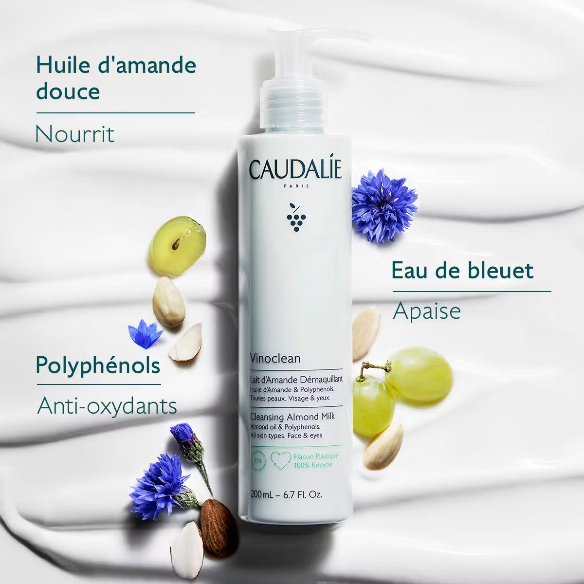 Démaquillant visage Caudalie VINOCLEAN 200 ml