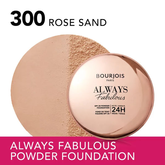 Base de Maquillage en Poudre Bourjois Always Fabulous Nº 300 Rose Sand Nº 300-Rose Sand Spf 20 7 g