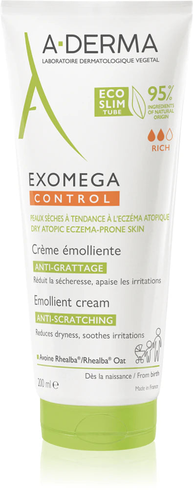 Lotion corporelle A-Derma Exomega Control Soulagement des démangeaisons et de l’irritation 200 ml