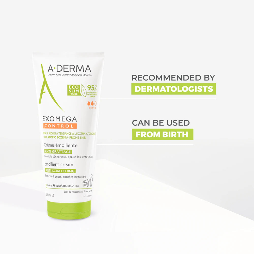 Lotion corporelle A-Derma Exomega Control Soulagement des démangeaisons et de l’irritation 200 ml